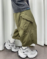 VTG BACK BOOTS CARGO SHORTS_KHAKI