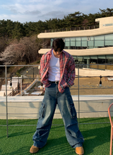 Anu Overfit Check Pattern Shirt