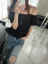 Powder Off-Shoulder Blouse (3 colors)