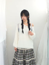 Hazel latte checkered skirt