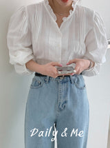 frill shirring blouse(2color)