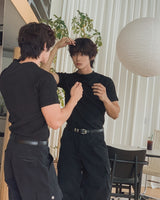 Slowy Button Muscle Fit Ribbed Short Sleeve T-shirt