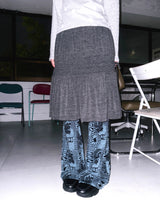 (2color) Shirring Drawstring Flare Midi Skirt