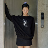 セリフレイヤードシンボルスウェットシャツ (BLACK)