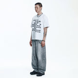 Washed Crop Lettering Short Sleeve - WHITE