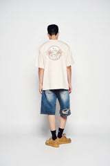 25SS ADLV サターンロゴ半袖Tシャツ ダークベージュ