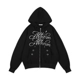 アテンションアイレットフーディージップアップ (BLACK) F25ZA010
