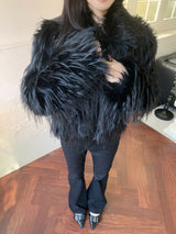 Winter Halo Long Hair Collar Fur Jacket
