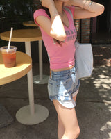 Glitter v neck T