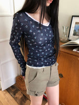 ヒア フローラル ロングスリーブ Tシャツ