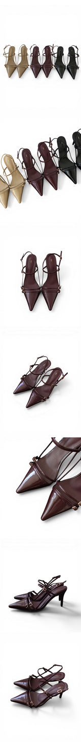 BUCKLE STRAP STILETTO HEEL (3COLORS!)