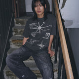 Untitled Gihahak Logo Pigment Wash Short Sleeve Washed Black