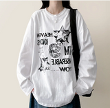 オッドビンテージプリンティドボクシー長袖Tシャツ