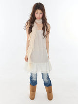 Ann Stripe Combi Dress Oatmeal Stripe