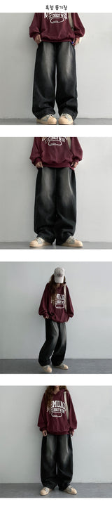 [2nd Length] [S-XL] Gidan one-tuck washed wide denim pants (4 colors)