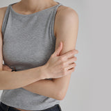[Rosena] Ribbed Boat Neck Cropped Sleeveless - 5color