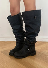 SHIRRING BELT LOOSE BOOTS (2color)