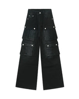 (UNISEX) パラシュートマルチカーゴブラックデニム