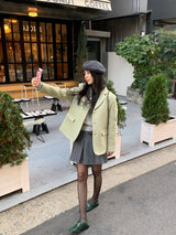 【MADE】フルカシミヤアンバランスオフショルダーニット