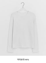 Achu Brushed Basic Round Long Sleeve Tee