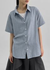 [MADE] Robyou Loose Fit Striped Short Sleeve Shirt