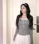 beaute ribbon slim shirring top