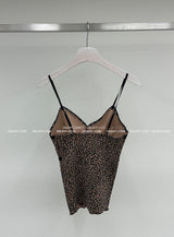 leopard lace bustier sleeveless