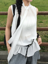 [Scarf SET] リンクルシアーサッカーミニドレス (2 pieces)