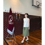 burring sleeveless blouse