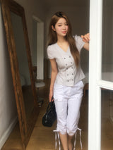 Double button v blouse