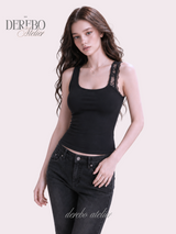 Back-Point Racer Asymmetrical Sleeveless Top