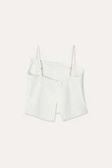Oblique Neck Sleeveless_White