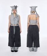 Eyelet Sleeveless Gray