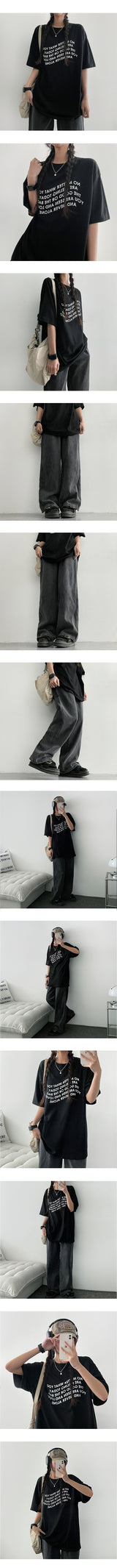 [M–2XL] ムットバックバンディングワンタックワイドデニムパンツ (4 colors)