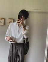 Crudy wrinkle check shirt