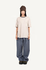 Slub rib layered T-shirt