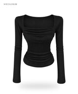 Roselyn Square Shirring Top (4color)
