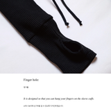 OFF SHOULDER HOODED LONG SLEEVE BLACK