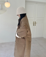 (UNISEX) 2WAY - 2 COLORS ウールオーバーサイズロングフィールドリバーシブルジャケット