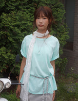 ボートネックTシャツ - ミント