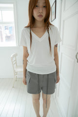 deep v-neck regular half top(3colors)