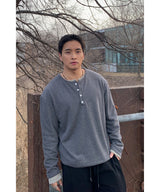 [ 1+1 ] Layered Henley Neck