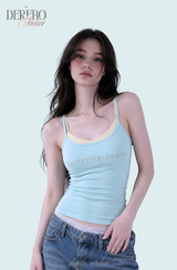 ミントレモンレイヤードスリーブレスTシャツ