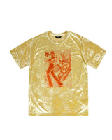 ベルベットプリントオーバーサイズTシャツ _ YELLOW