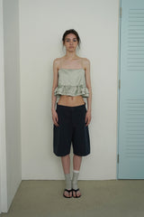 Tie satin blouse_mint