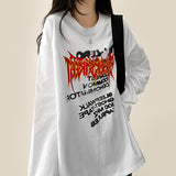 ベノムフレイムレタリングリバースプリントオーバーフィットロングスリーブTシャツ