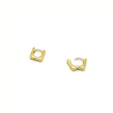 ベーシックスクエアリングピアス(ゴールド)