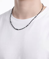 Men’s black beaded necklace_CLEF GROOVE LINK NEC