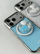 Dotwing Magsafe Silver Glass Bumper Case(Blue)