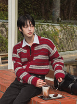 [wool21%] スウェイマルチストライプカーディガン